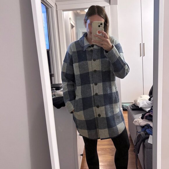 Boiled Wool Sweater Jacket in Buffalo Check Size XS - Picture 1 of 5